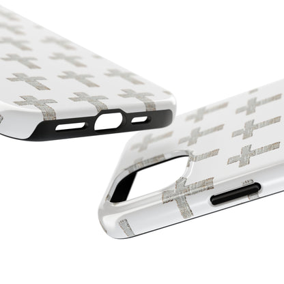 Cross Pattern Tough Phone Case — Minimalist Religious Christian Design