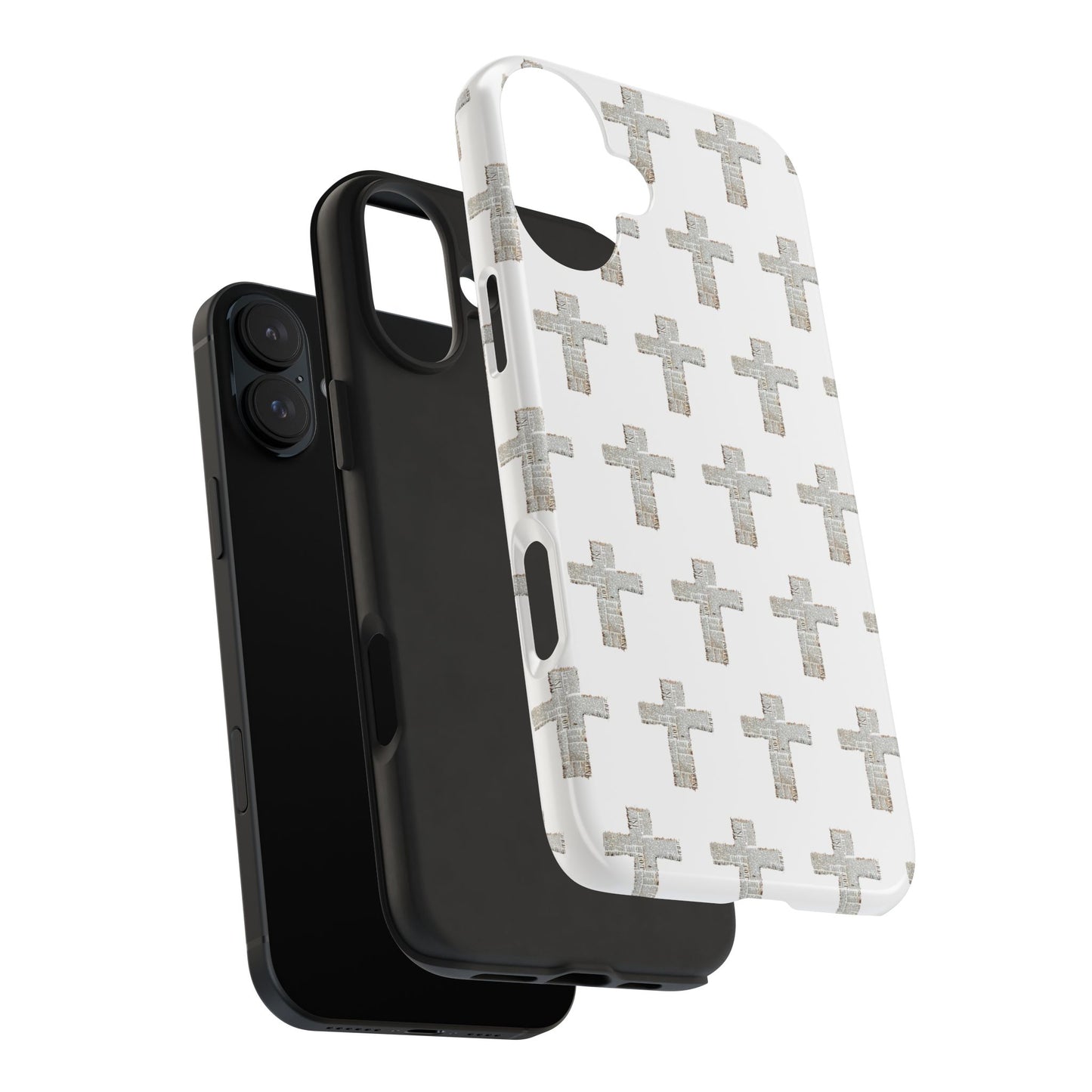 Cross Pattern Tough Phone Case — Minimalist Religious Christian Design