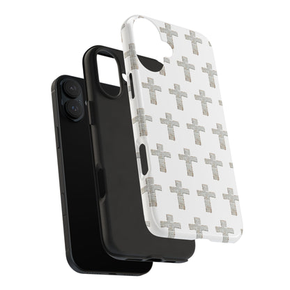 Cross Pattern Tough Phone Case — Minimalist Religious Christian Design