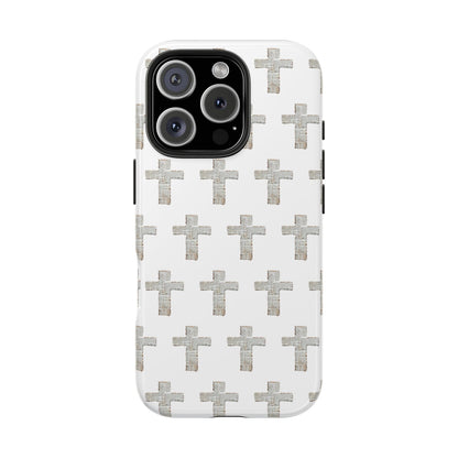 Cross Pattern Tough Phone Case — Minimalist Religious Christian Design