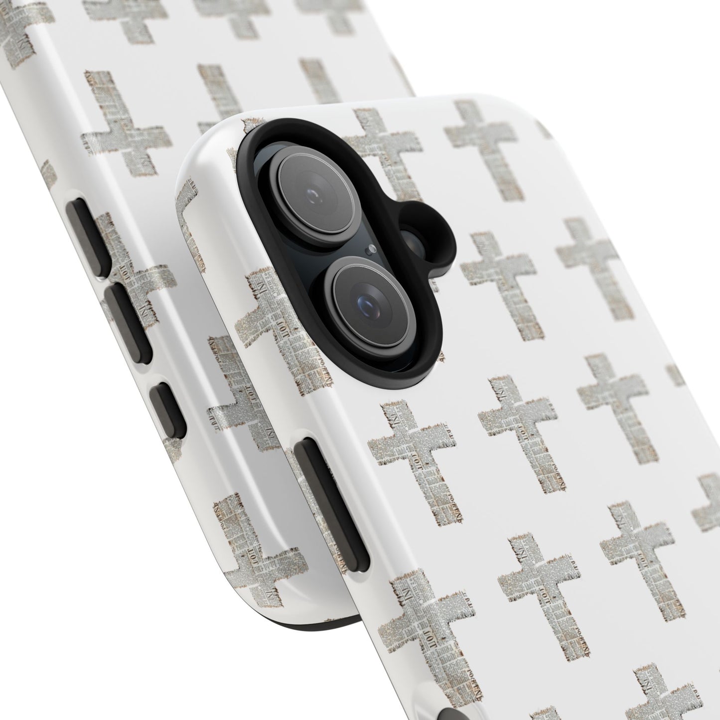 Cross Pattern Tough Phone Case — Minimalist Religious Christian Design