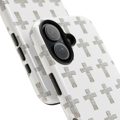 Cross Pattern Tough Phone Case — Minimalist Religious Christian Design