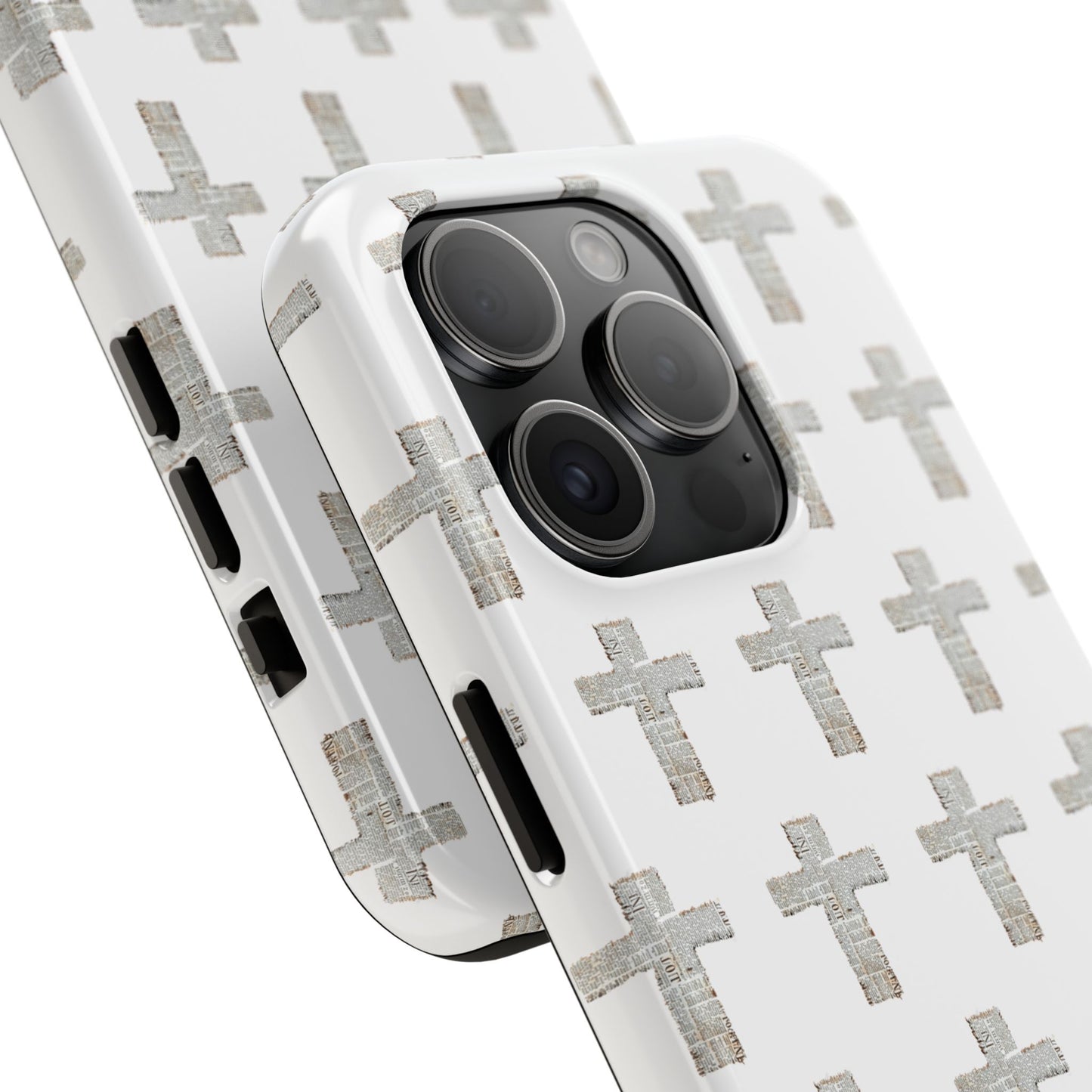 Cross Pattern Tough Phone Case — Minimalist Religious Christian Design