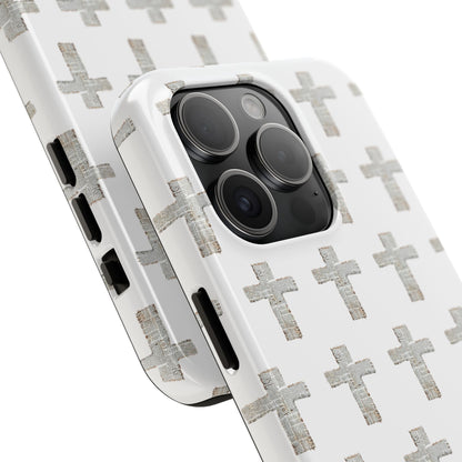 Cross Pattern Tough Phone Case — Minimalist Religious Christian Design