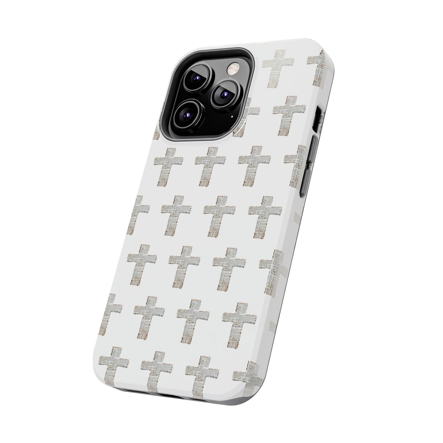 Cross Pattern Tough Phone Case — Minimalist Religious Christian Design