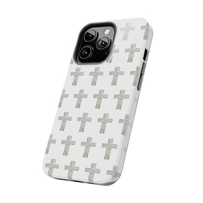 Cross Pattern Tough Phone Case — Minimalist Religious Christian Design