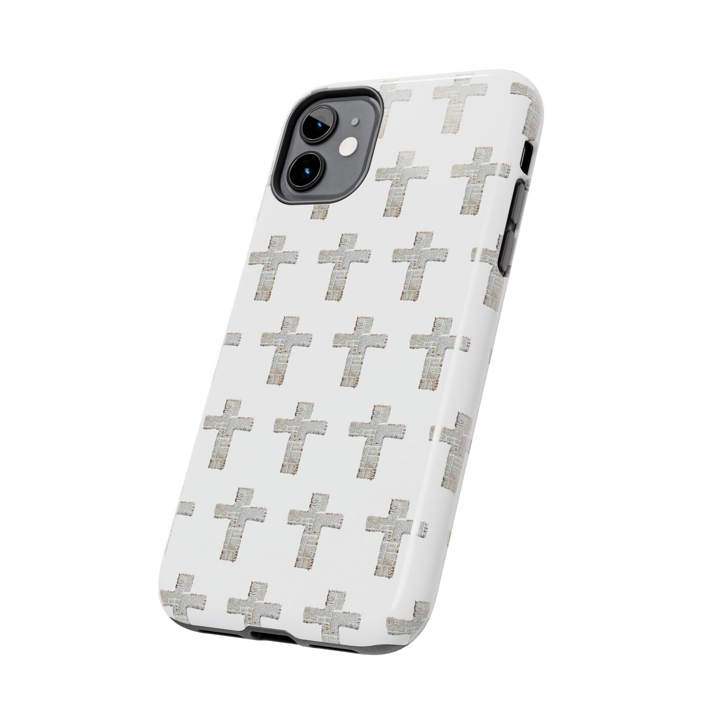 Cross Pattern Tough Phone Case — Minimalist Religious Christian Design