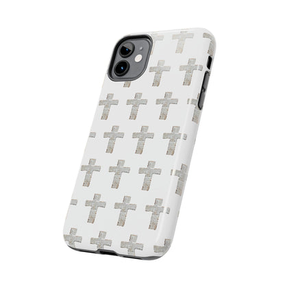 Cross Pattern Tough Phone Case — Minimalist Religious Christian Design
