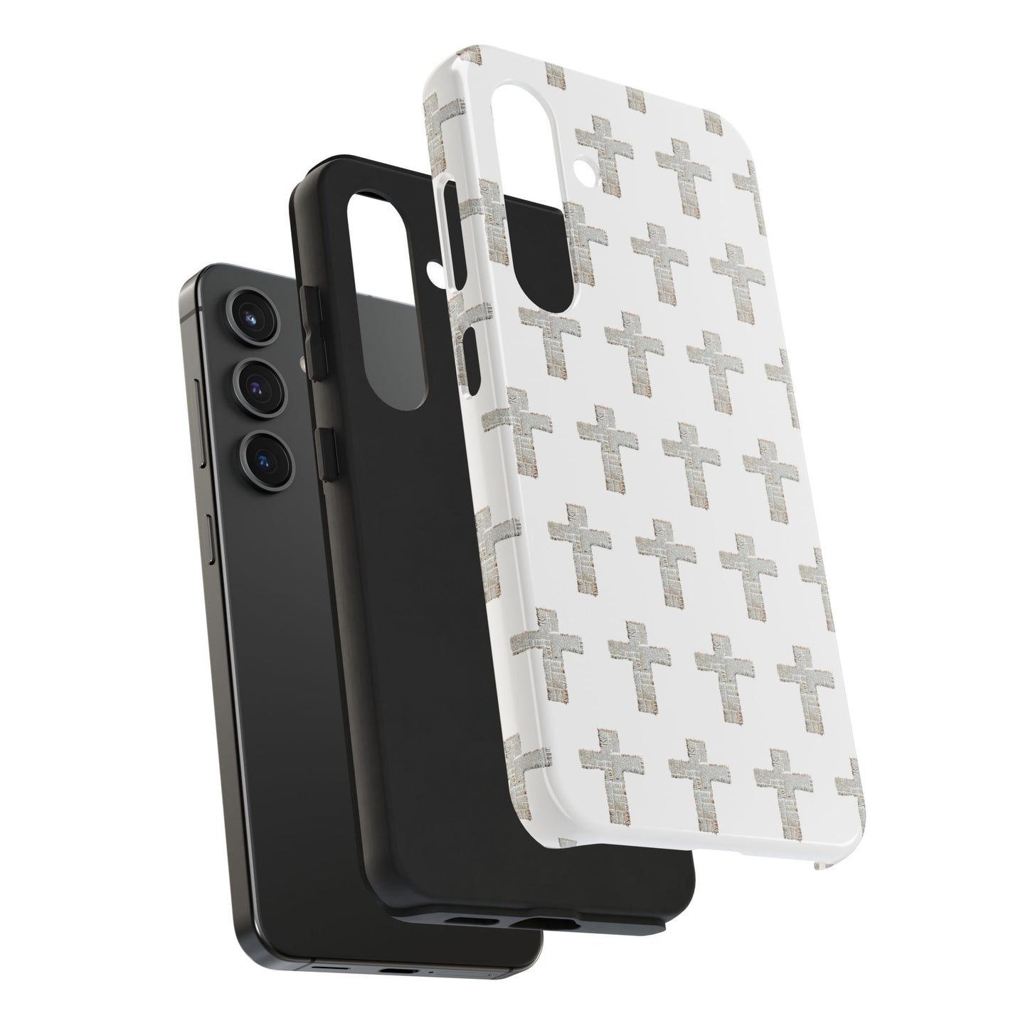 Cross Pattern Tough Phone Case — Minimalist Religious Christian Design