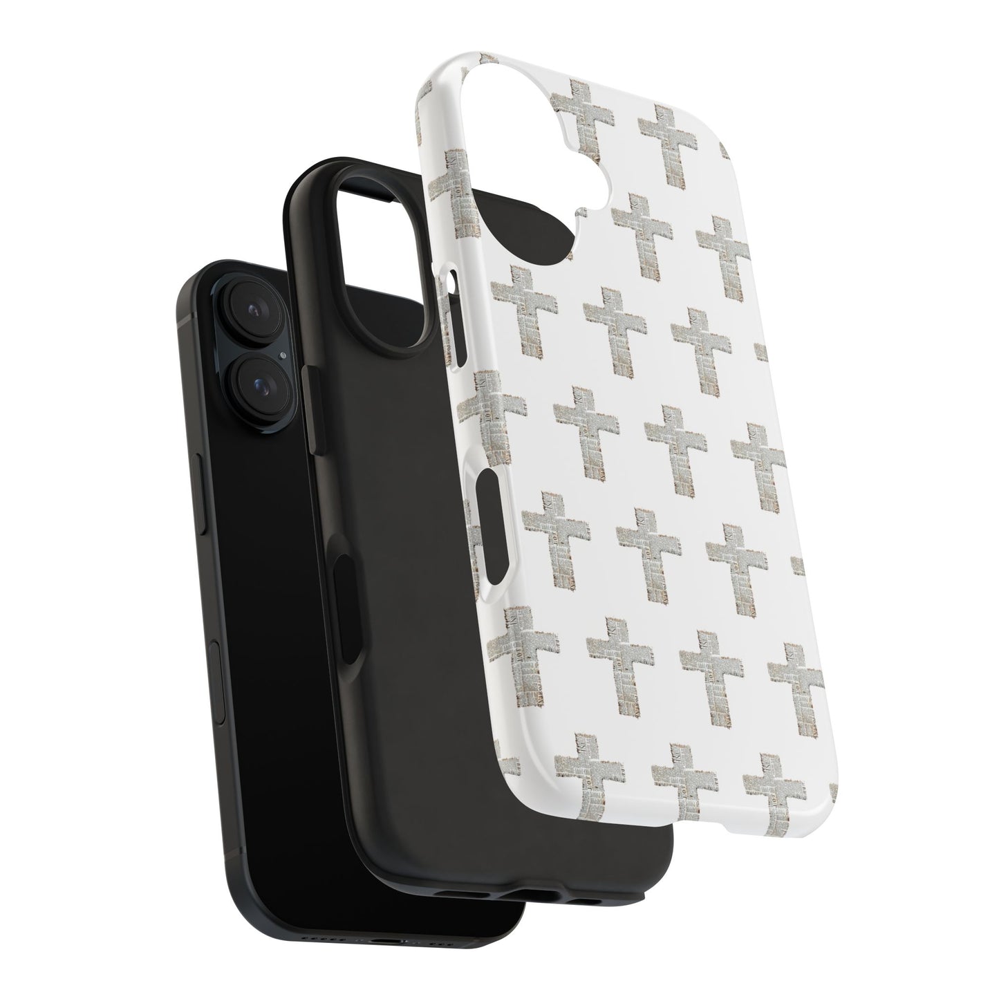 Cross Pattern Tough Phone Case — Minimalist Religious Christian Design