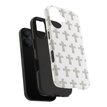 Cross Pattern Tough Phone Case — Minimalist Religious Christian Design