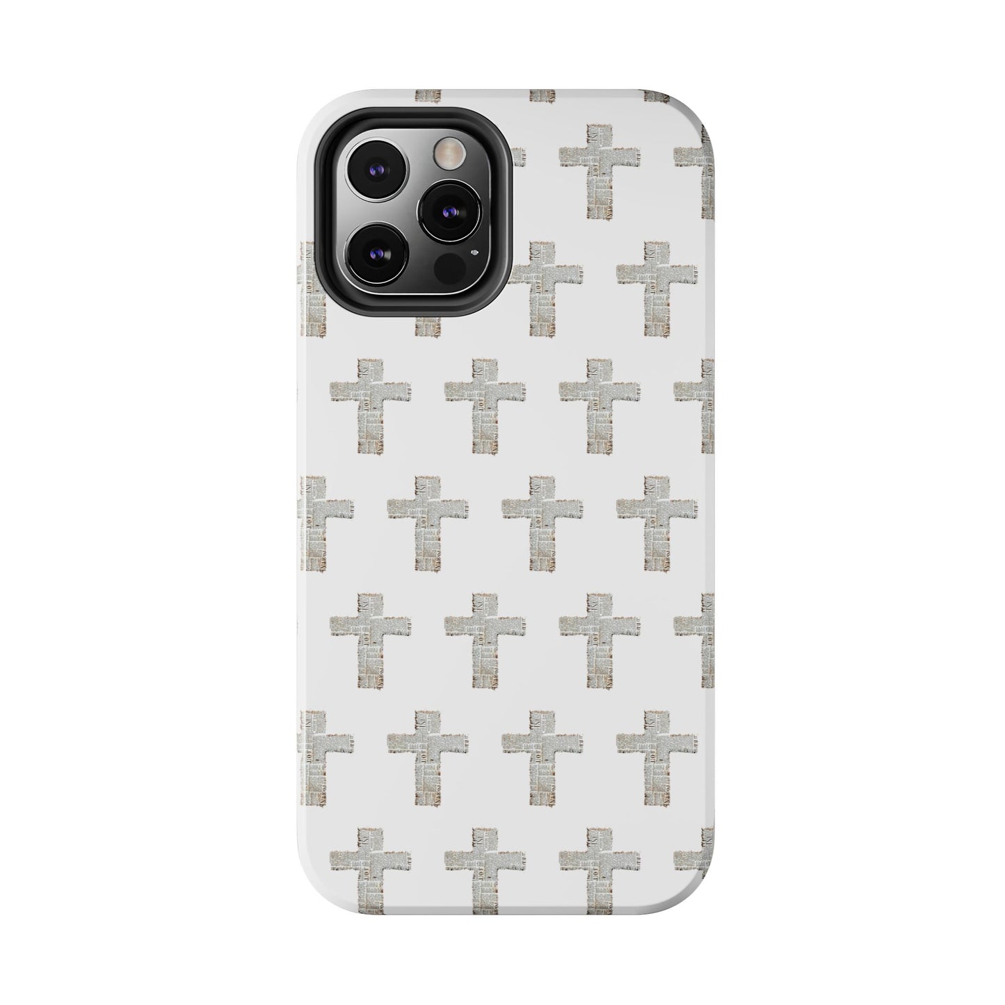 Cross Pattern Tough Phone Case — Minimalist Religious Christian Design
