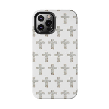 Cross Pattern Tough Phone Case — Minimalist Religious Christian Design