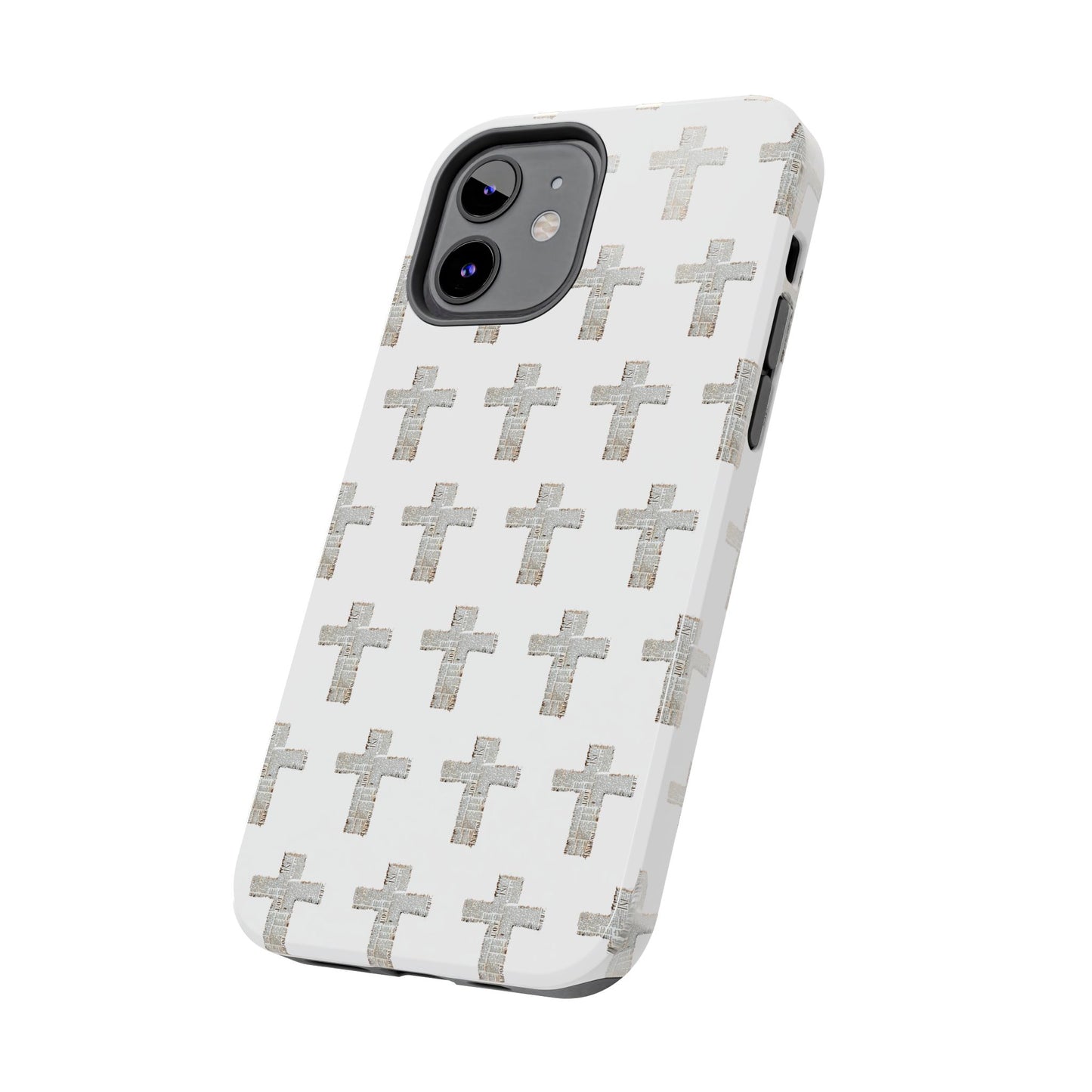 Cross Pattern Tough Phone Case — Minimalist Religious Christian Design