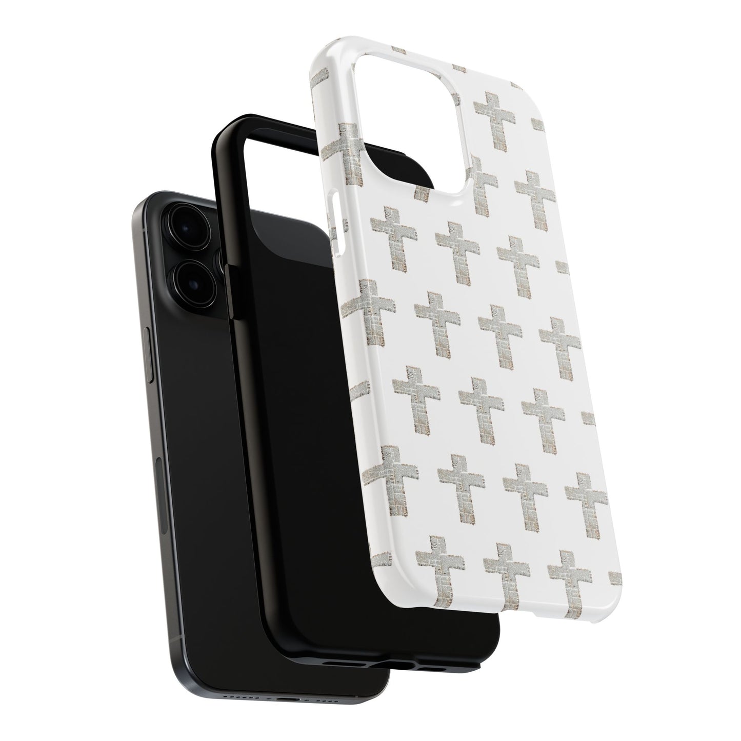 Cross Pattern Tough Phone Case — Minimalist Religious Christian Design