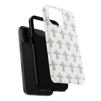 Cross Pattern Tough Phone Case — Minimalist Religious Christian Design