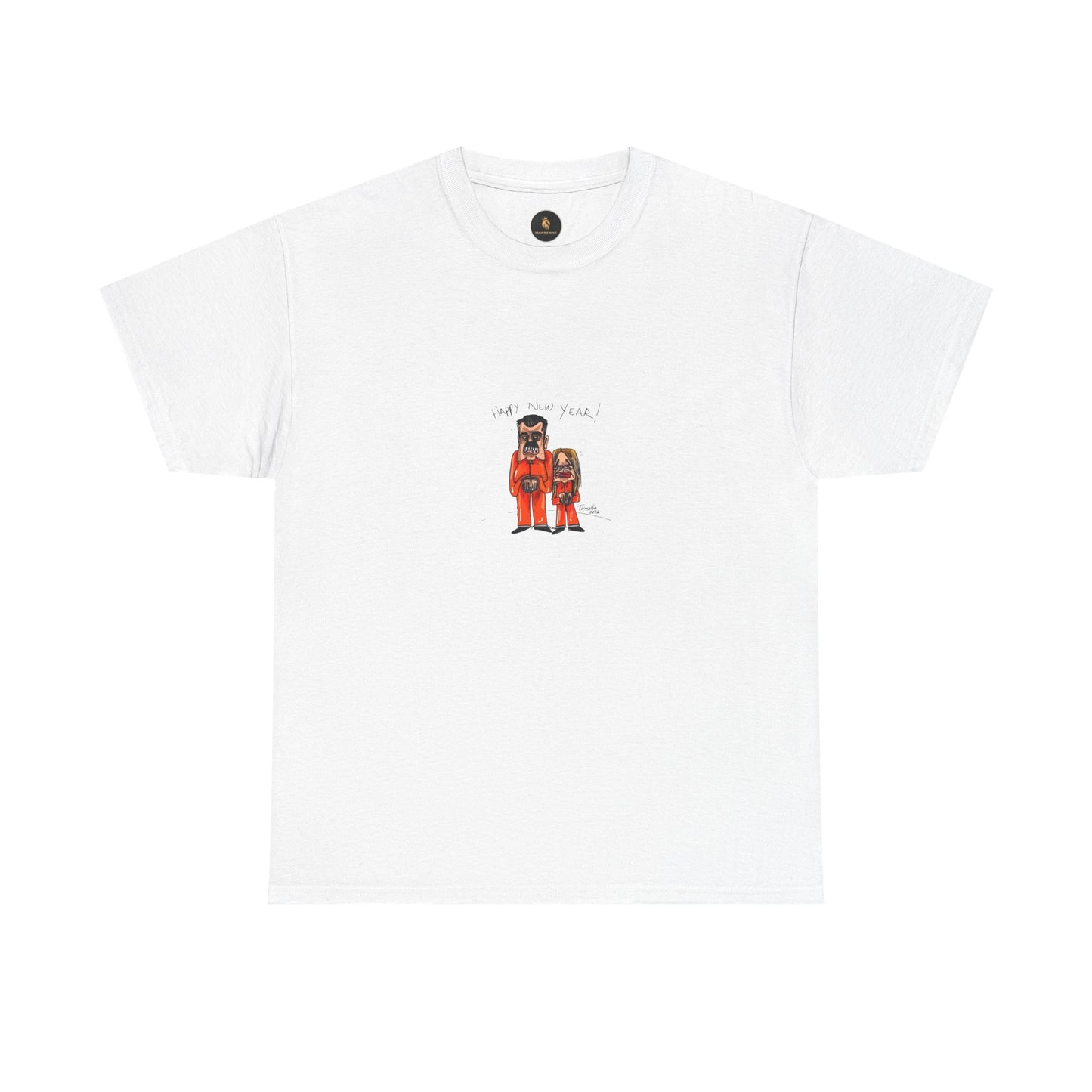 Crewneck Tee — 'Dad and Kid' Matching Astronaut Illustration