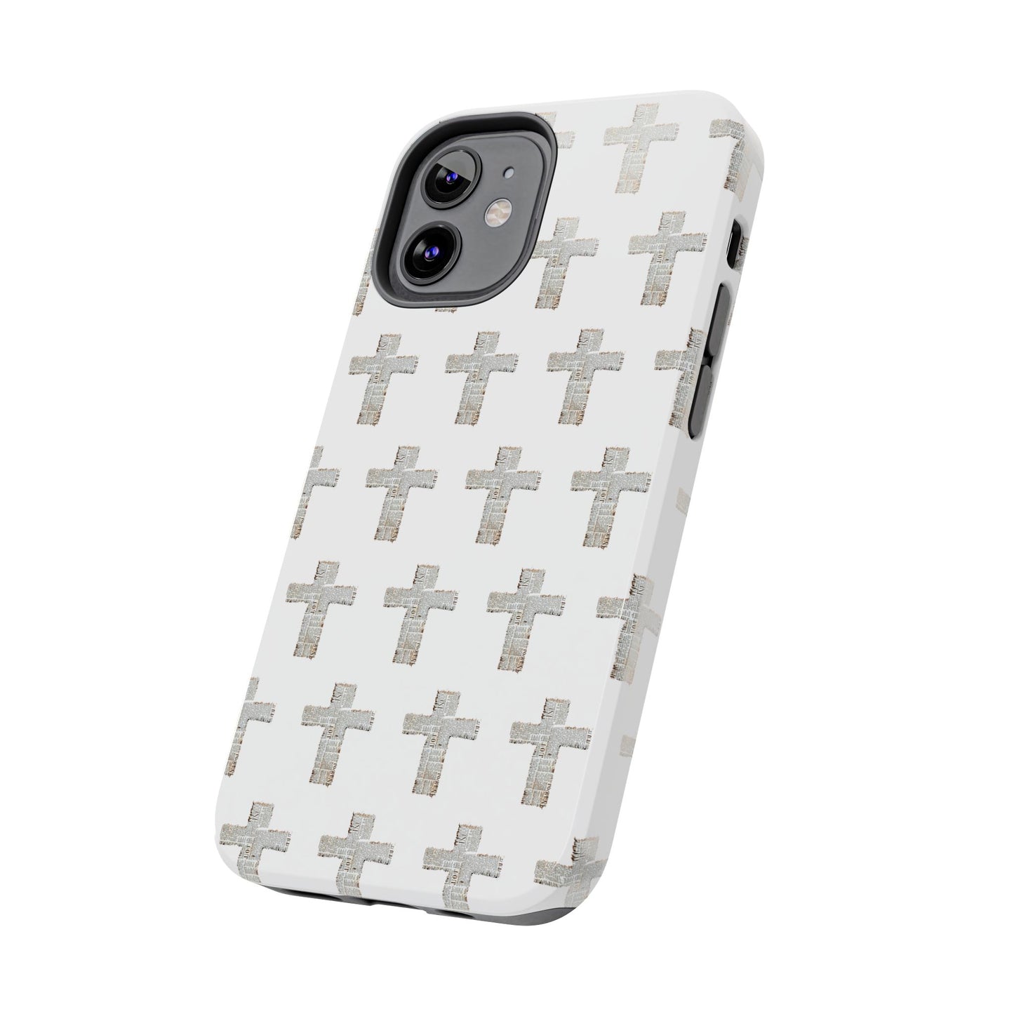 Cross Pattern Tough Phone Case — Minimalist Religious Christian Design