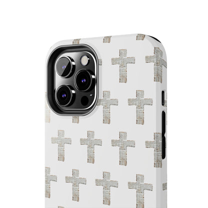 Cross Pattern Tough Phone Case — Minimalist Religious Christian Design