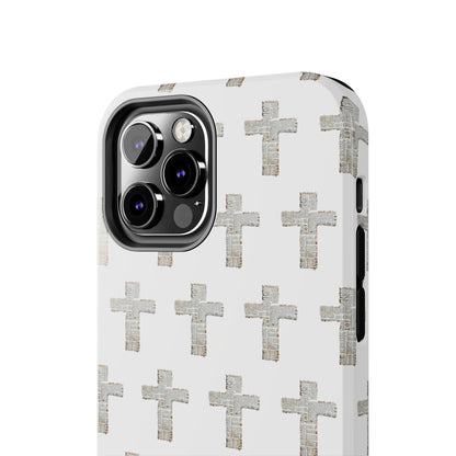 Cross Pattern Tough Phone Case — Minimalist Religious Christian Design