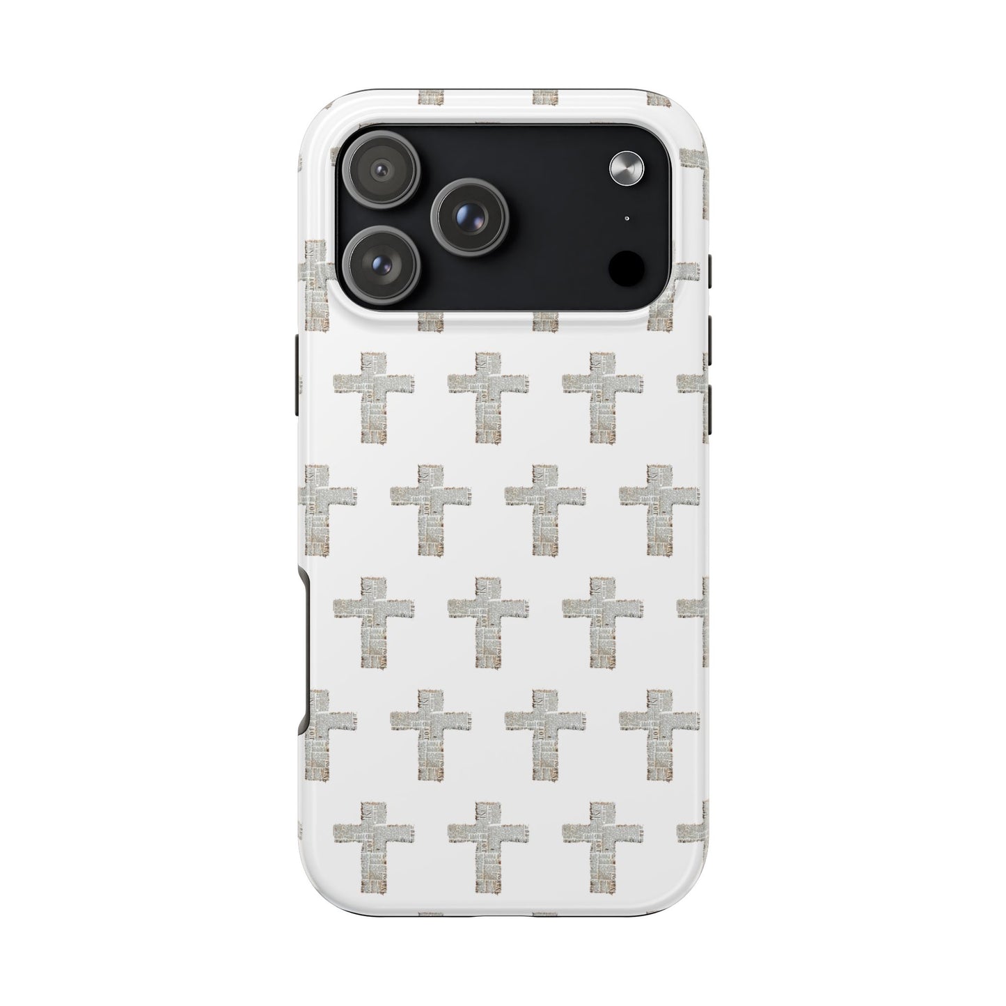 Cross Pattern Tough Phone Case — Minimalist Religious Christian Design