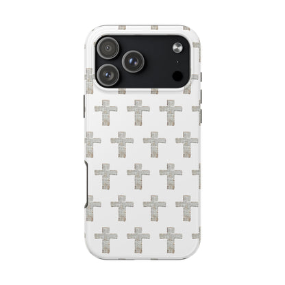 Cross Pattern Tough Phone Case — Minimalist Religious Christian Design