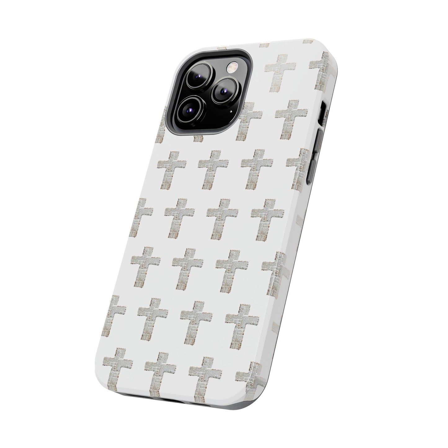 Cross Pattern Tough Phone Case — Minimalist Religious Christian Design