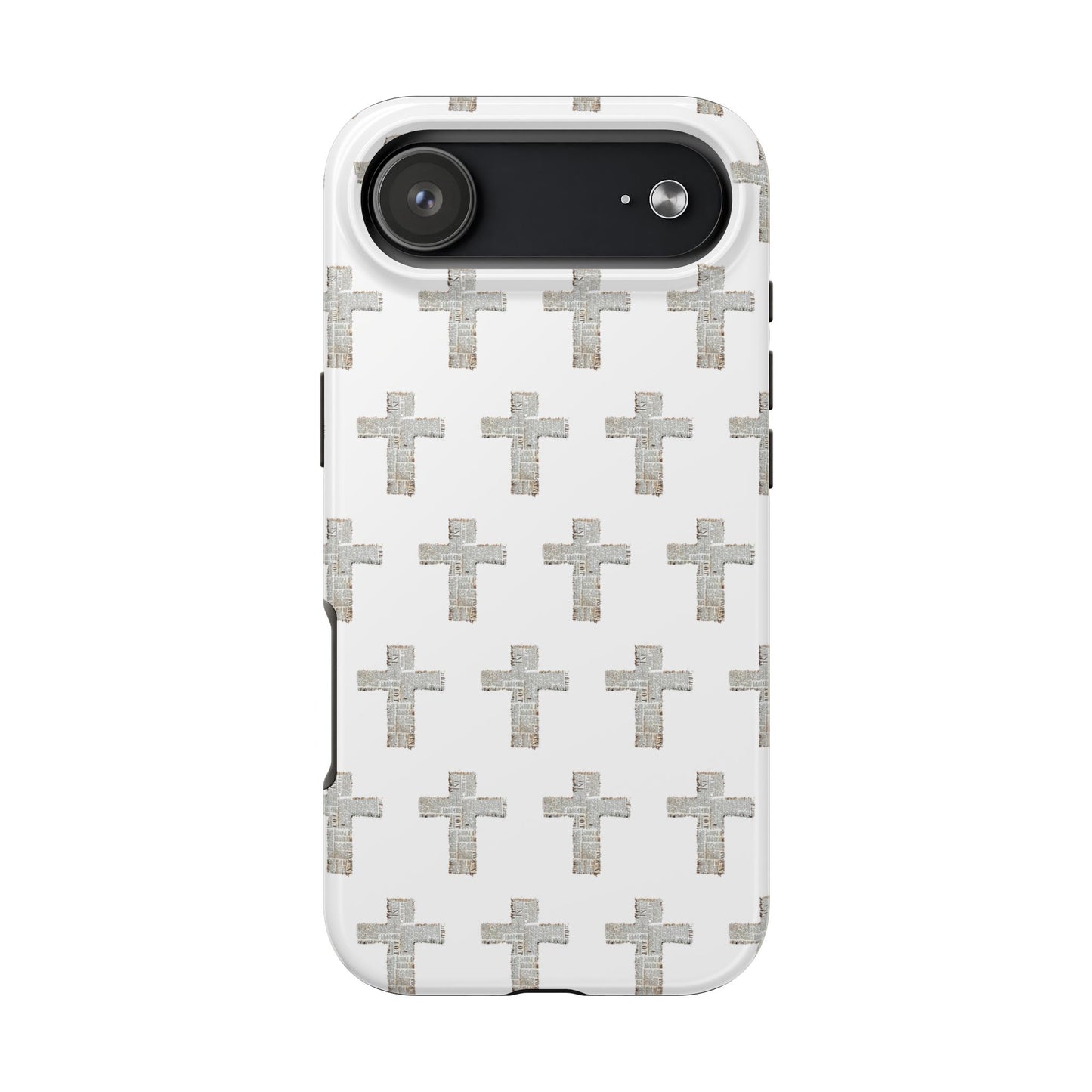 Cross Pattern Tough Phone Case — Minimalist Religious Christian Design