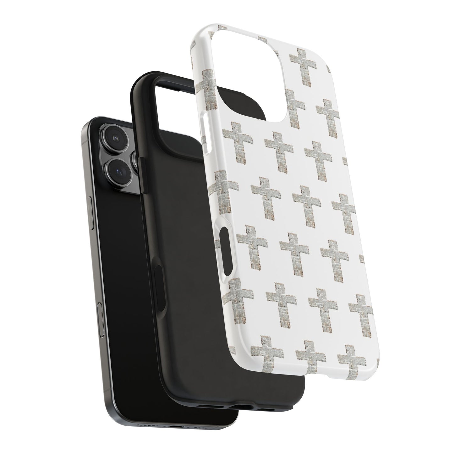 Cross Pattern Tough Phone Case — Minimalist Religious Christian Design