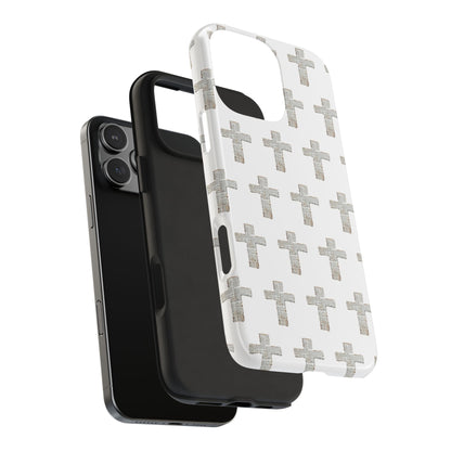 Cross Pattern Tough Phone Case — Minimalist Religious Christian Design