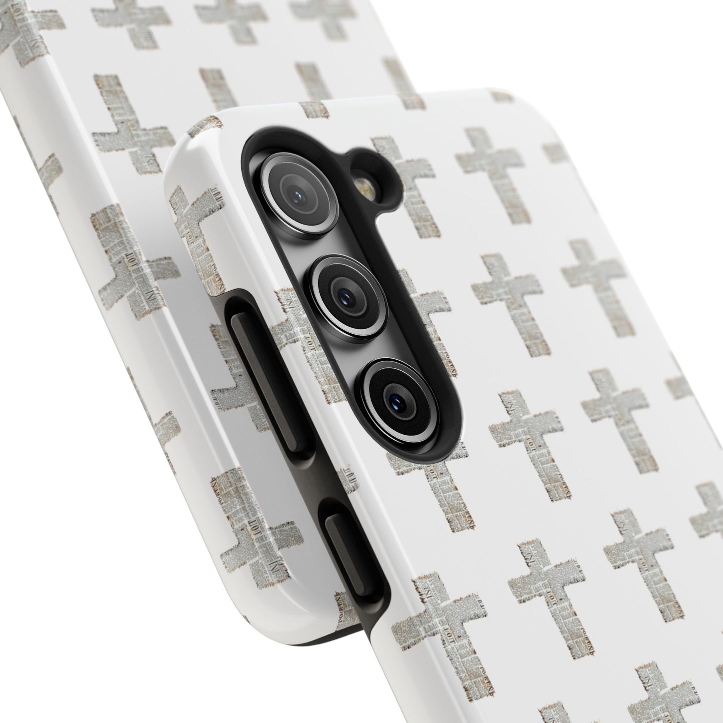 Cross Pattern Tough Phone Case — Minimalist Religious Christian Design