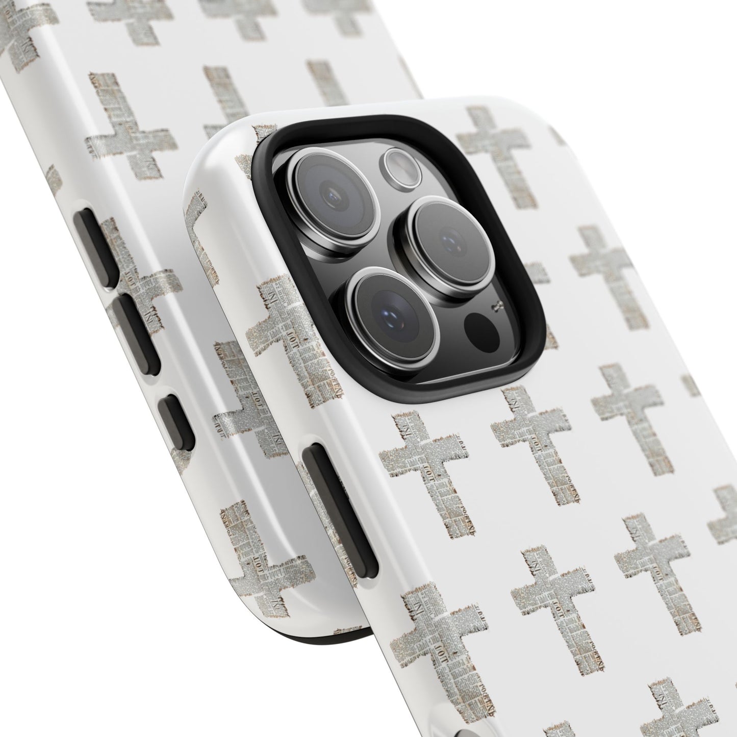 Cross Pattern Tough Phone Case — Minimalist Religious Christian Design