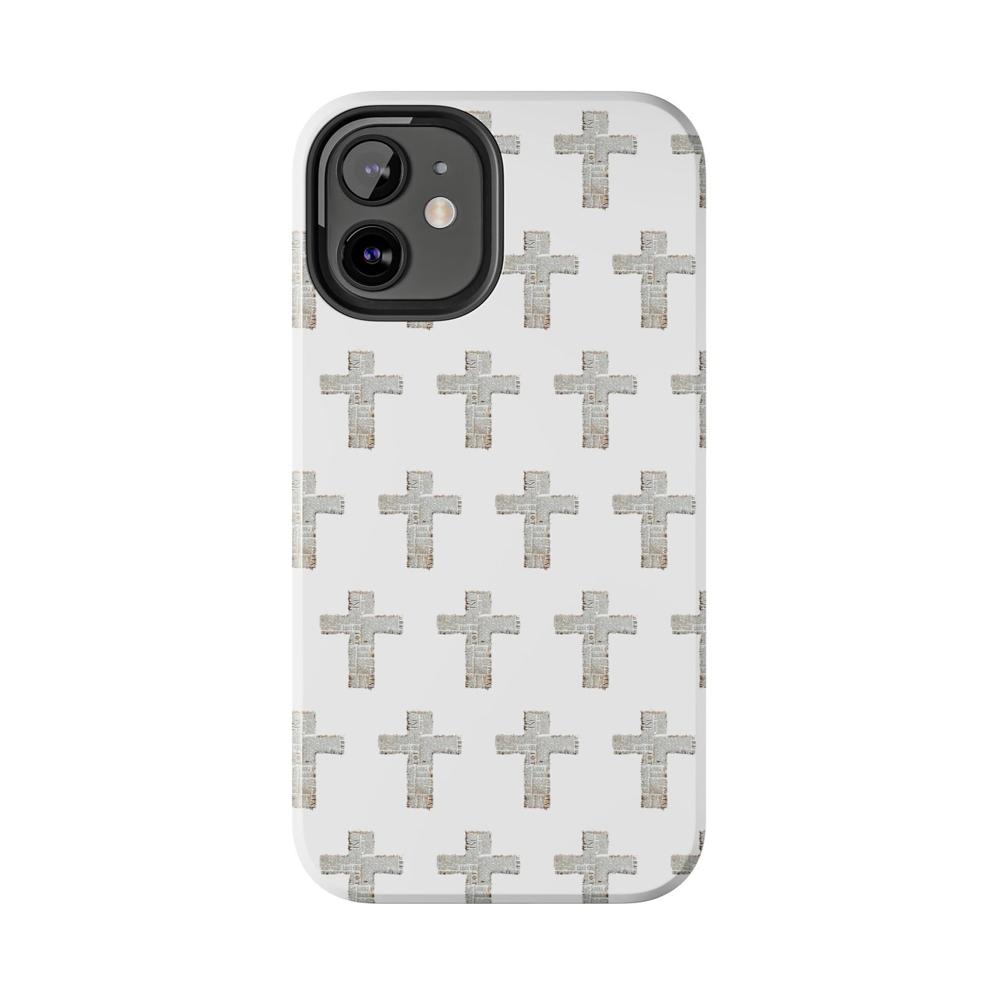 Cross Pattern Tough Phone Case — Minimalist Religious Christian Design