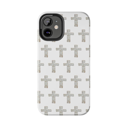 Cross Pattern Tough Phone Case — Minimalist Religious Christian Design