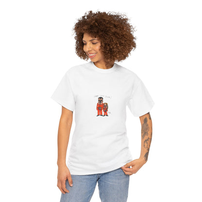 Crewneck Tee — 'Dad and Kid' Matching Astronaut Illustration