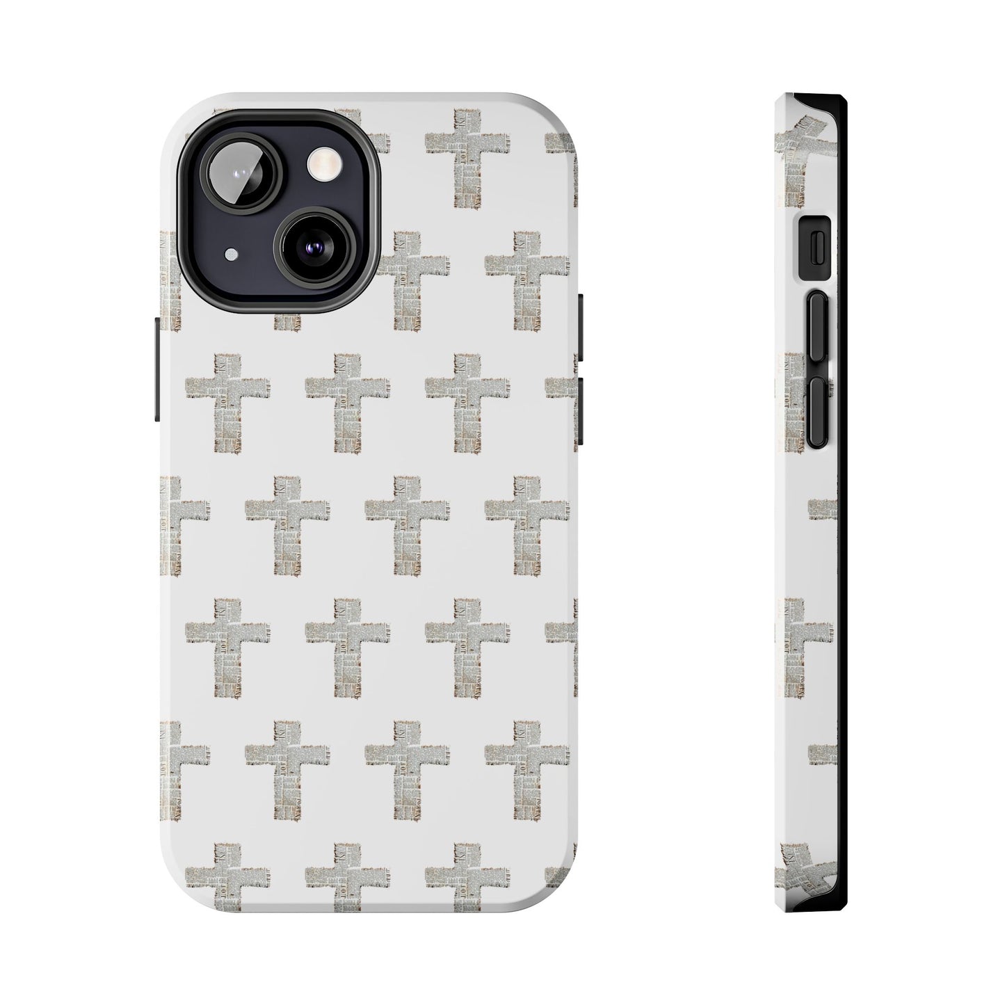 Cross Pattern Tough Phone Case — Minimalist Religious Christian Design