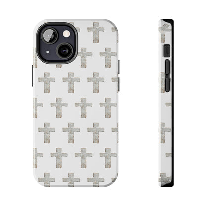 Cross Pattern Tough Phone Case — Minimalist Religious Christian Design