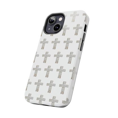 Cross Pattern Tough Phone Case — Minimalist Religious Christian Design