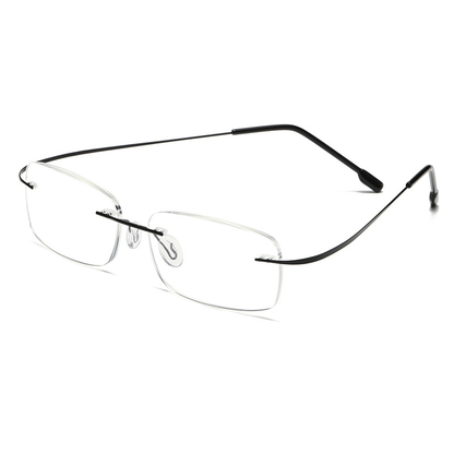 1pc Gafas De Presbicia Para Hombres Sin Montura De Titanio De Alta Definición, Con Patas Flexibles De Memoria +1.0 A +4.0