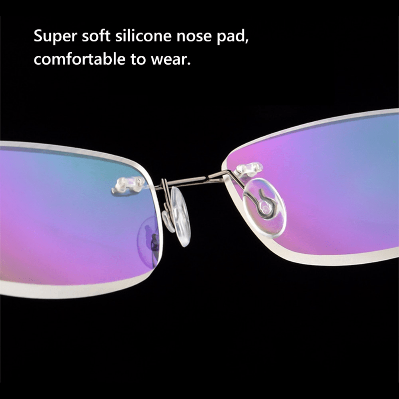 1pc Gafas De Presbicia Para Hombres Sin Montura De Titanio De Alta Definición, Con Patas Flexibles De Memoria +1.0 A +4.0