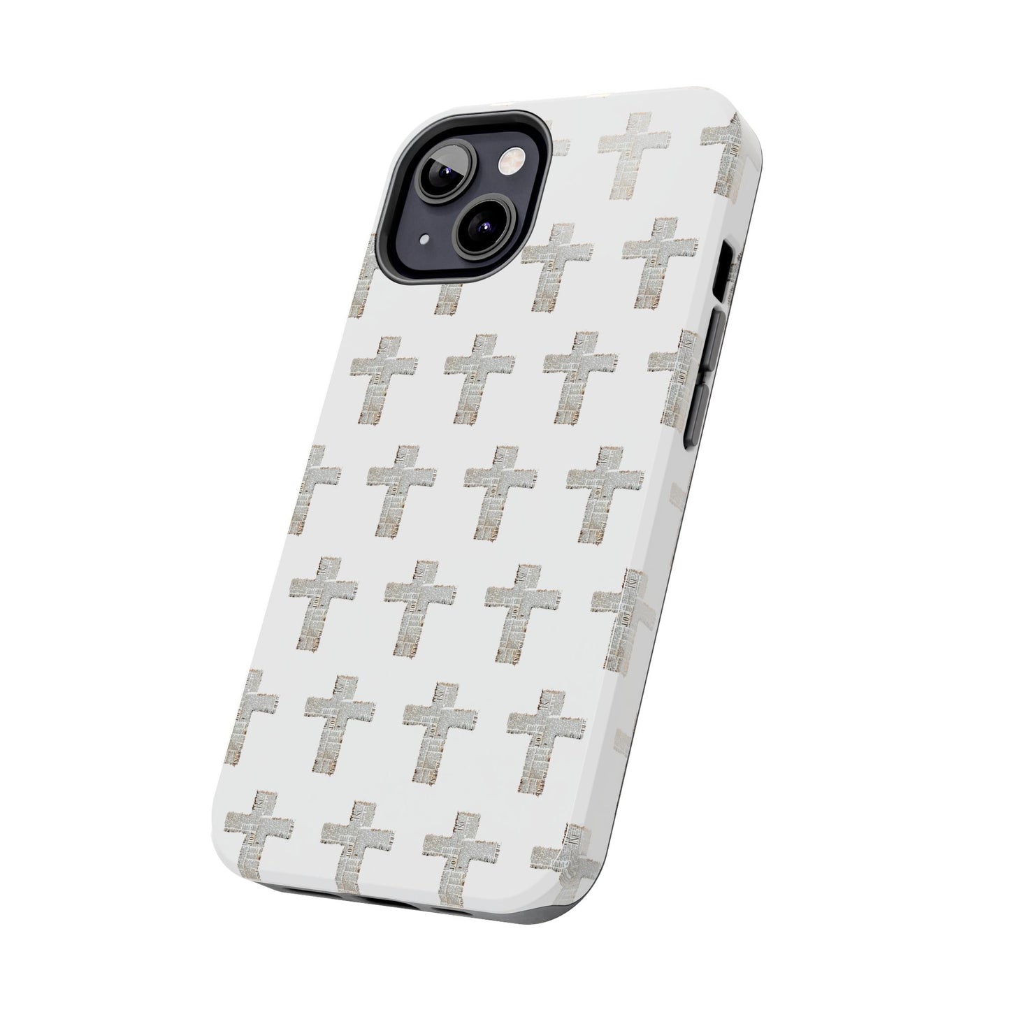 Cross Pattern Tough Phone Case — Minimalist Religious Christian Design