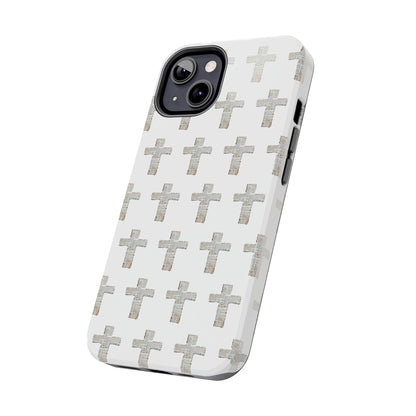 Cross Pattern Tough Phone Case — Minimalist Religious Christian Design