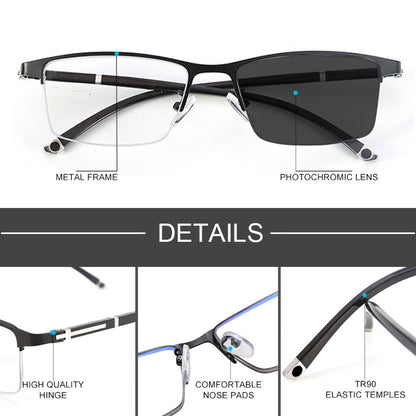 1pc Gafas Progresivas Multifocales Inteligentes Para Hombres Con Fotoquímica, Gafas Unisex TR90 Para Ordenador Con Zoom Automático