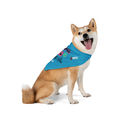 Pet Bandana — "Sonríe Jesús te Ama" Light Blue Dog & Cat Bandana