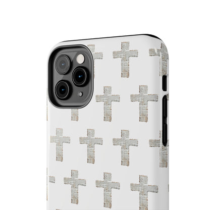 Cross Pattern Tough Phone Case — Minimalist Religious Christian Design