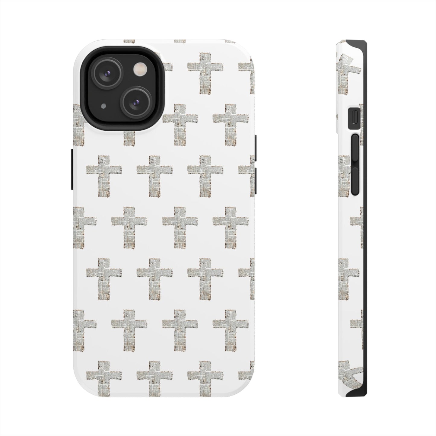 Cross Pattern Tough Phone Case — Minimalist Religious Christian Design