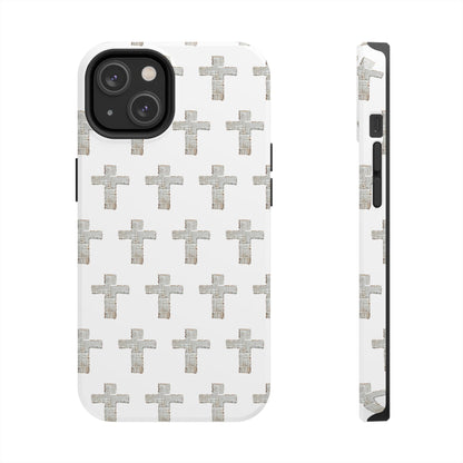 Cross Pattern Tough Phone Case — Minimalist Religious Christian Design