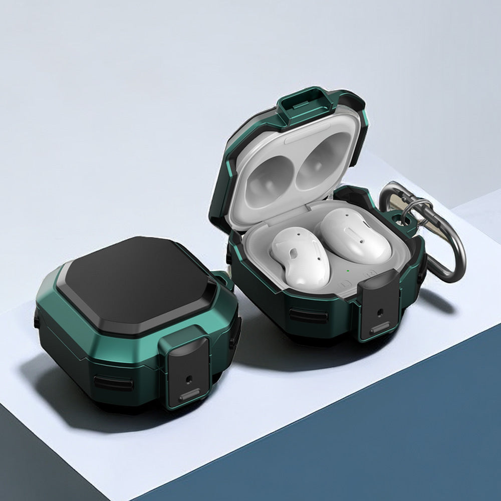 【con Bloqueo Seguro】Funda De Lujo Para Earpods Para Samsung Galaxy Buds Pro Con Llavero Para Galaxy Buds Live 2 Pro Capa Coque Cover