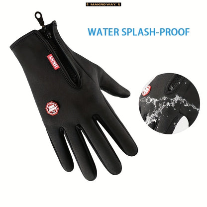 Guantes De Pantalla Táctil Sensibles Al Invierno Cremallera Ajustable Guantes Cortos A Prueba De Viento Impermeables Montañismo Al Aire Libre Pesca Correr Guantes Deportivos Unisex