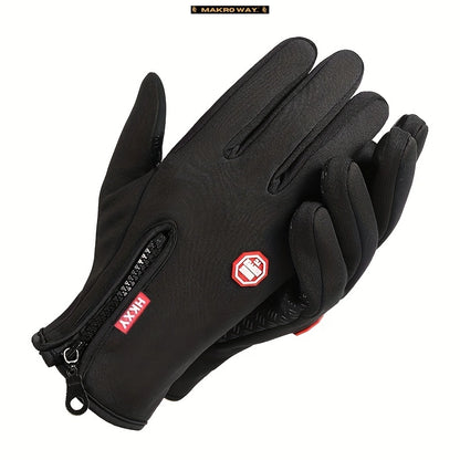 Guantes De Pantalla Táctil Sensibles Al Invierno Cremallera Ajustable Guantes Cortos A Prueba De Viento Impermeables Montañismo Al Aire Libre Pesca Correr Guantes Deportivos Unisex